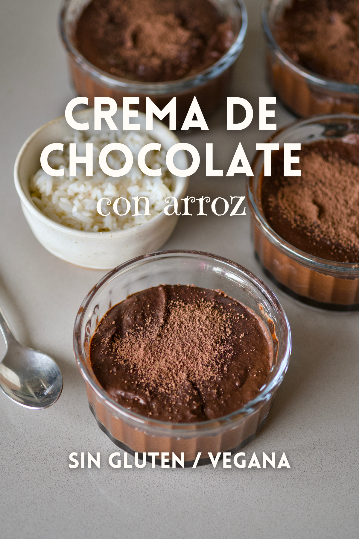 Crema de chocolate y arroz vegana y sin gluten