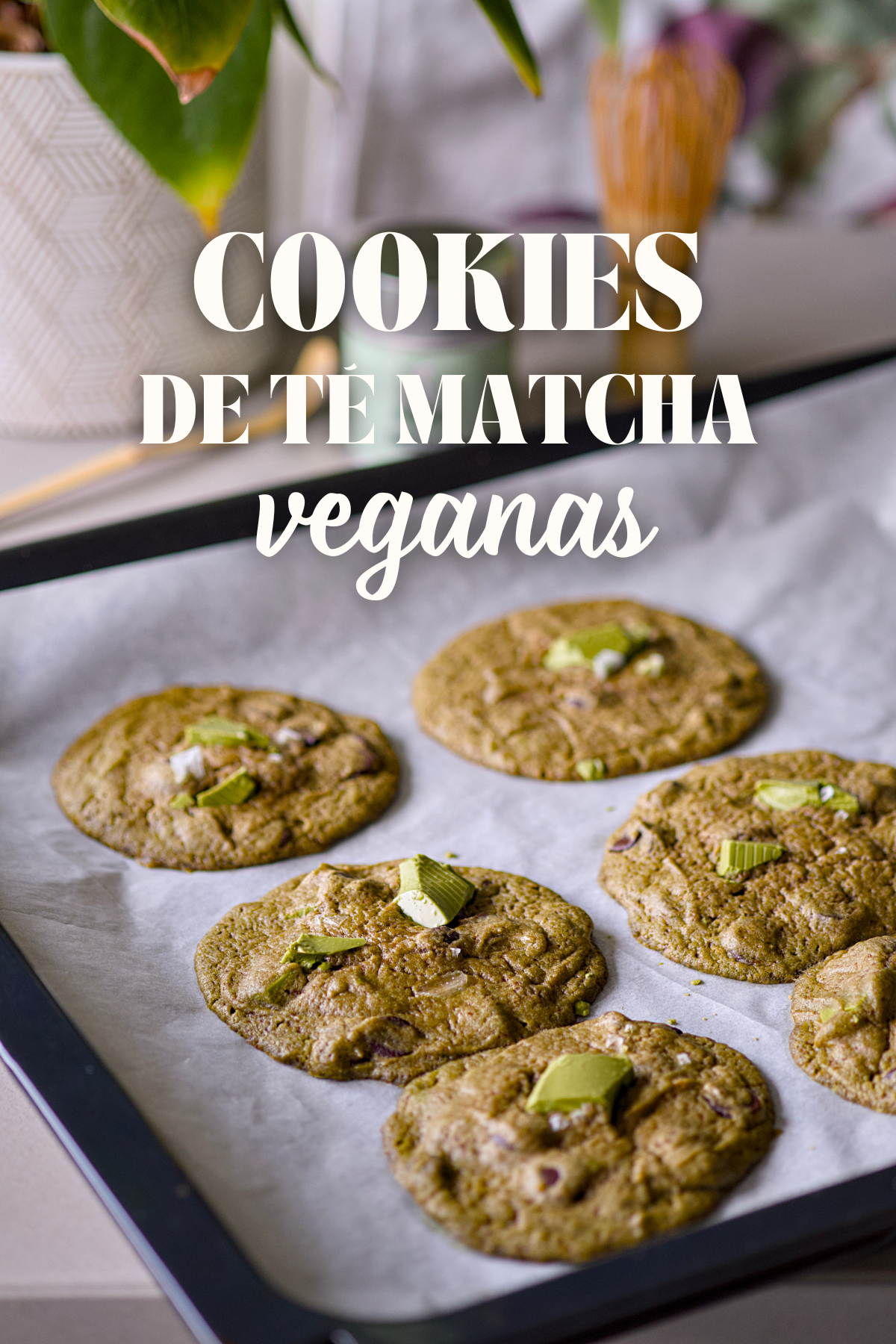 Cookies veganas de té matcha