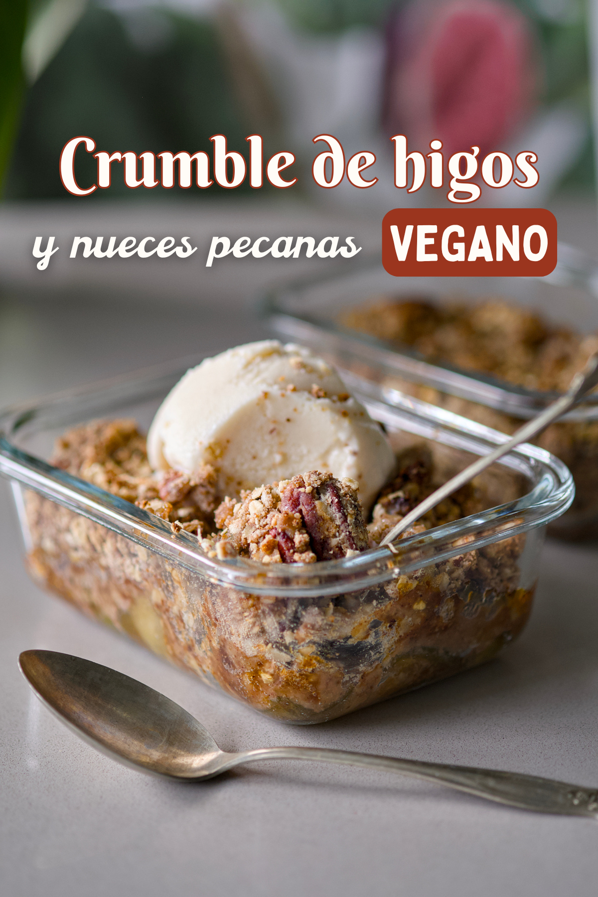 Crumble de higos y nueces pecanas (vegano y sin gluten)