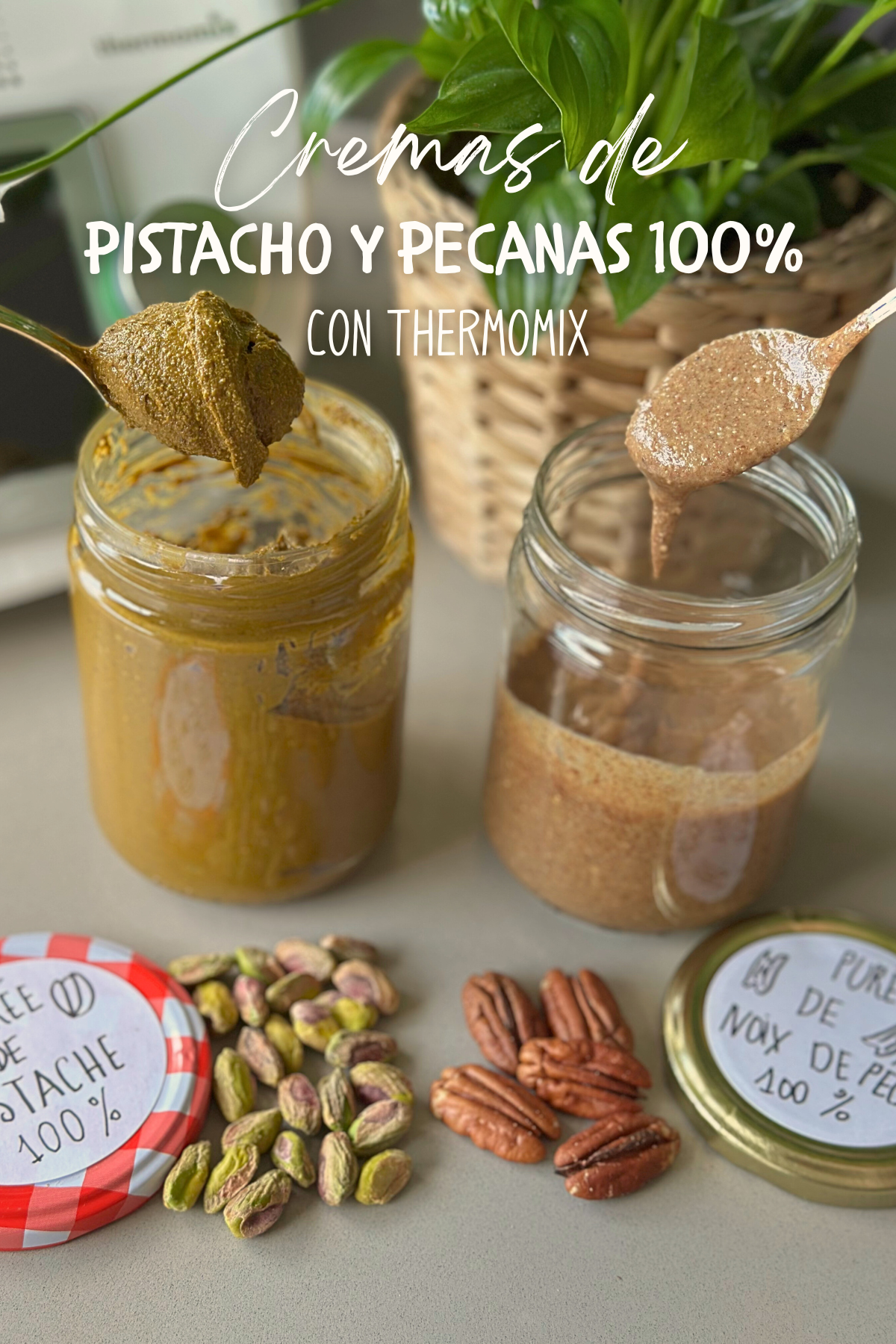 Cremas de pistacho y nuez pecana caseras (con la Thermomix)