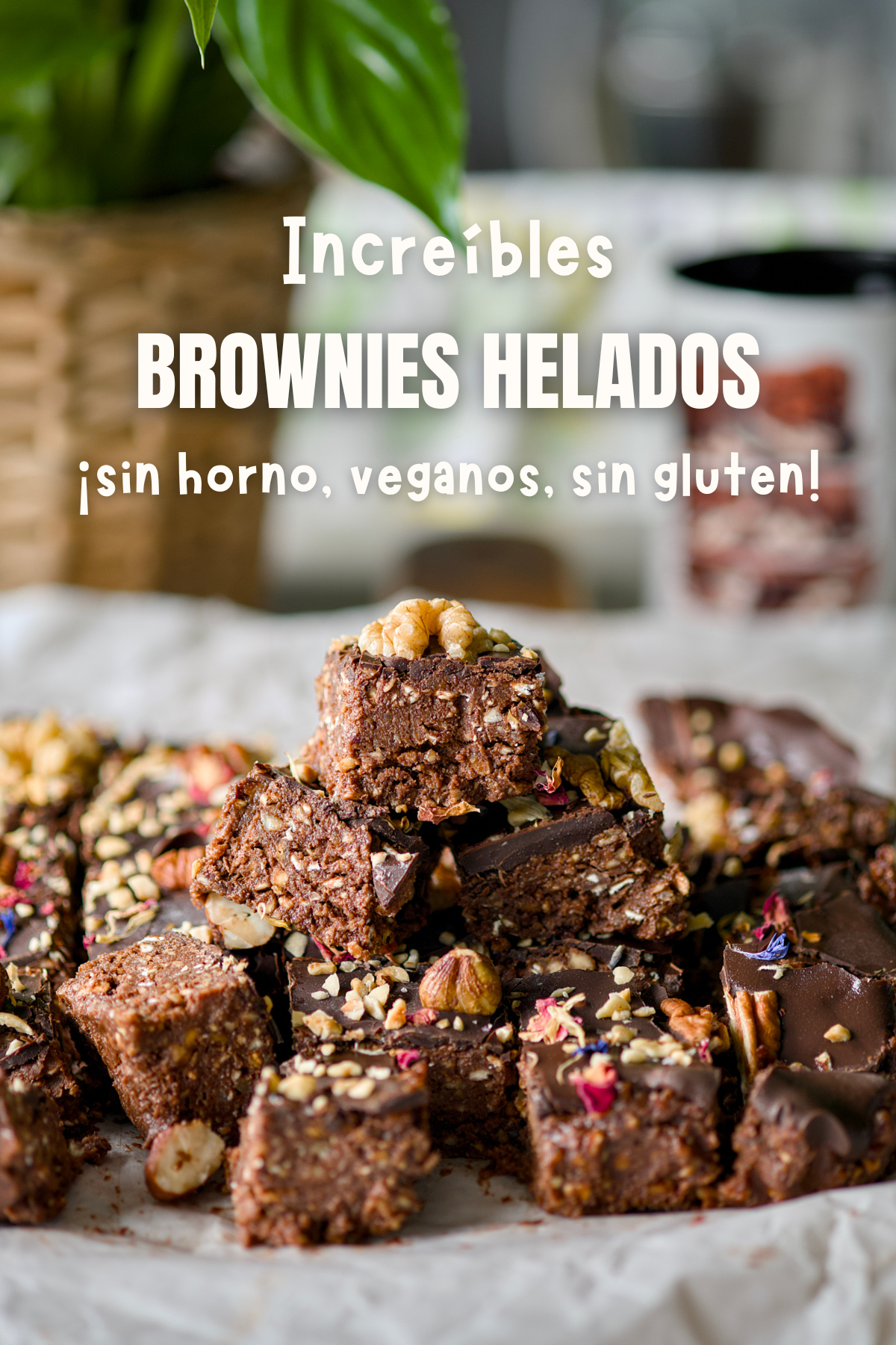 Brownies cremosos y helados sin horno (veganos y sin gluten)